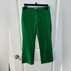Anthropologie Green Crop Flare Pants size 0
